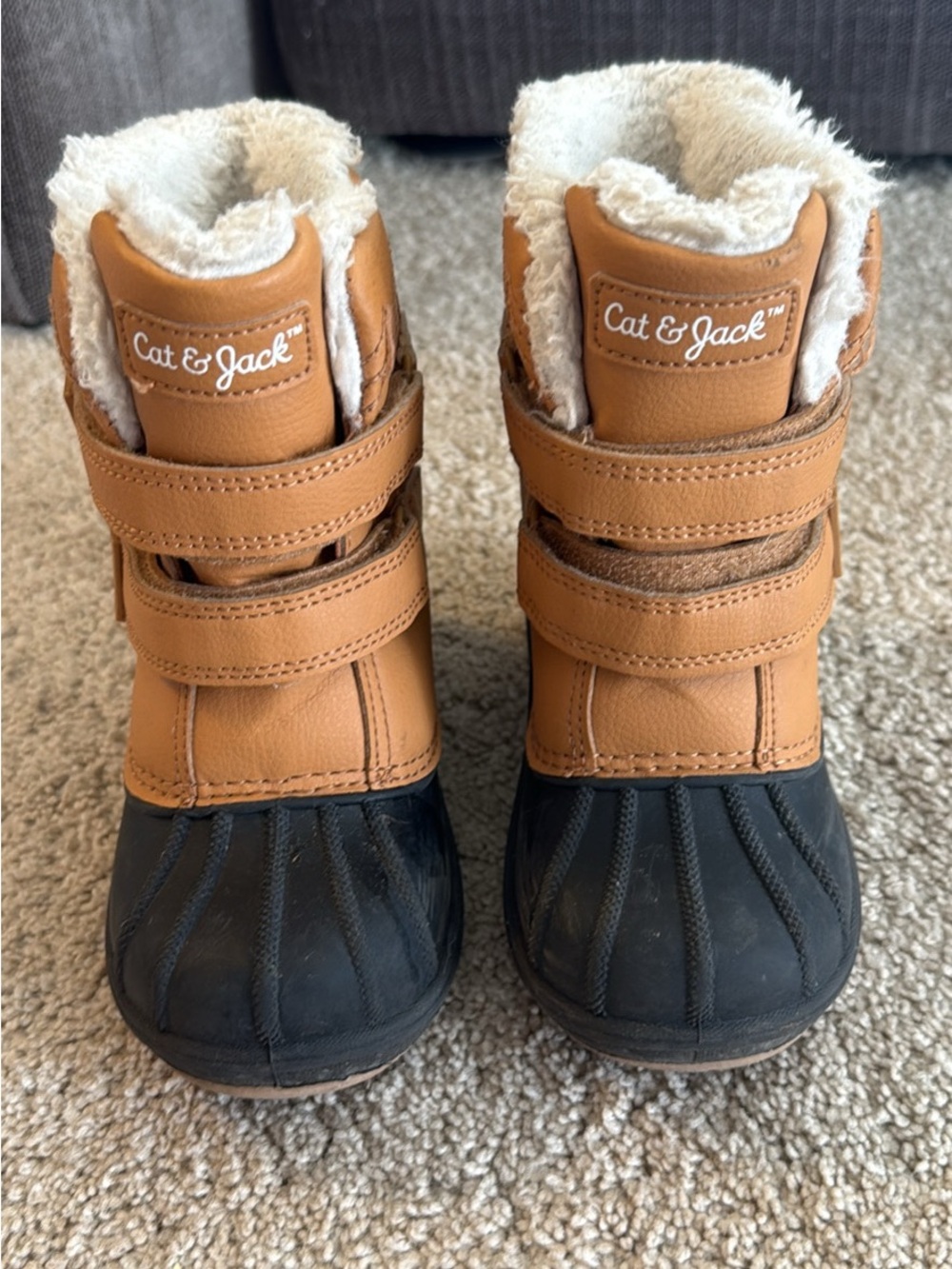 Cat & Jack Tan and Black Kids Cold-Weather Boots